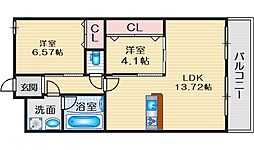 アンフィニXXI江坂垂水町 2LDKの間取図画像