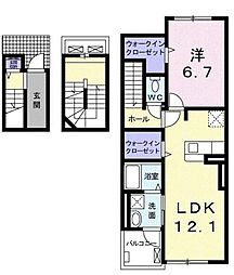 プレミアム21番館 3階1LDKの間取り