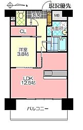 Seagarden船小路 8階1LDKの間取り