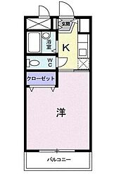さくらそう上野 1Kの間取図画像