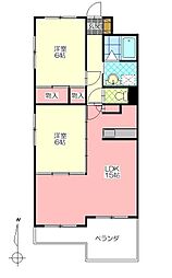 パルテールさくら館 2LDKの間取図画像