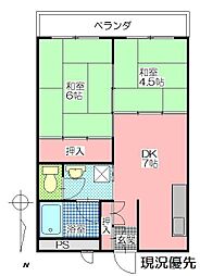 グランメゾン 2DKの間取図画像