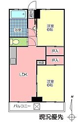 瑞木ビル 2LDKの間取図画像
