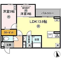 PREMILIFE大州浜 3階2LDKの間取り