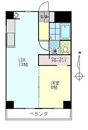カーサ豊府 1階1LDKの間取り
