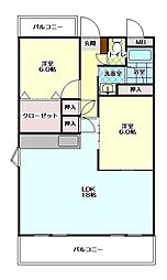 サンメゾンTOYO 2LDKの間取図画像