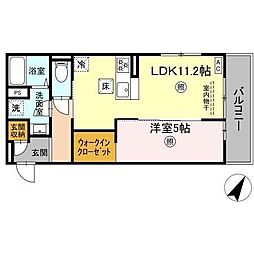 PREMILIFE下郡東 1LDKの間取図画像