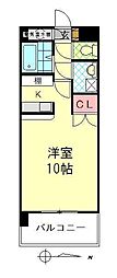 シャガール中島 ワンルームの間取図画像
