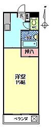プリムール 1Kの間取図画像