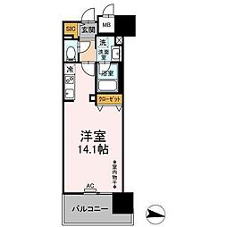 ParkAvenueEAST ワンルームの間取図画像