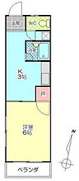 ロンド・ベル新川 1Kの間取図画像