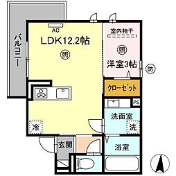 プレミライフ寿町 1LDKの間取図画像