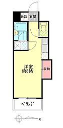 サザン・ブライト大手町 ワンルームの間取図画像
