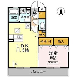 セジュール参番館 1LDKの間取図画像