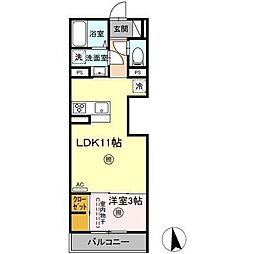 GranLuxe上野丘東 1LDKの間取図画像