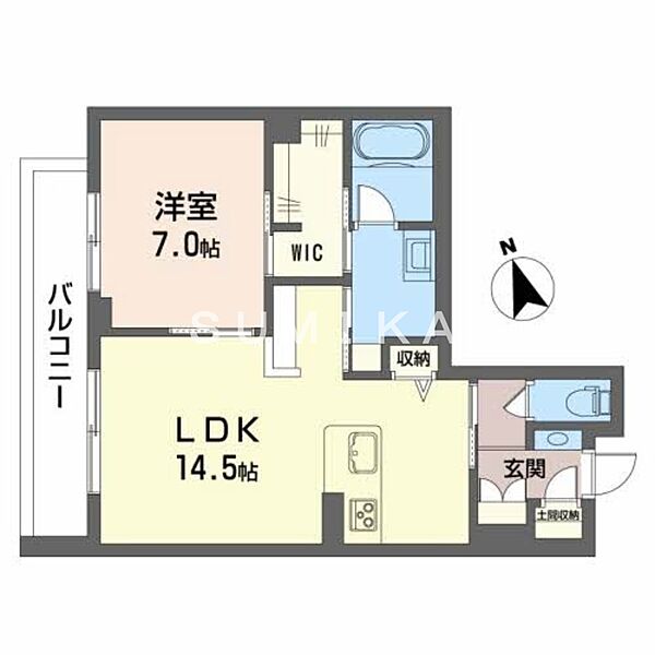 リュミエール ｜岡山県岡山市北区清輝橋3丁目(賃貸マンション1LDK・3階・53.43㎡)の写真 その2