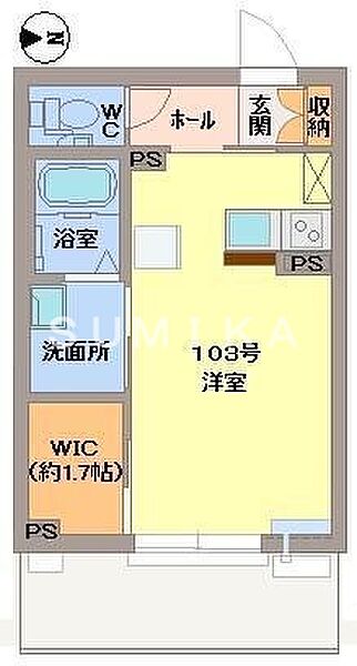 アドラシオン津島 ｜岡山県岡山市北区津島南1丁目(賃貸マンション1R・1階・29.55㎡)の写真 その2