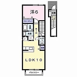 ビオレータ 2階1LDKの間取り