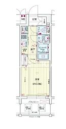 プレサンス岡山駅前 8階1Kの間取り
