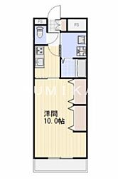 アネシス奥田本町 3階1Kの間取り