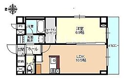 ハートフル医大前 6階1LDKの間取り