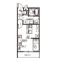 reve中島 ワンルームの間取図画像