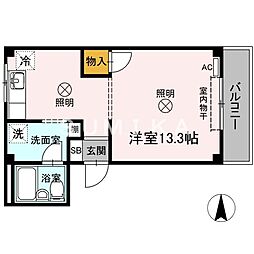 マルベリーハイツ 3階ワンルームの間取り