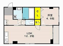 サンフォレスタ西古松 2階1LDKの間取り