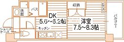 アトーレ野田 8階1DKの間取り