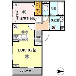 ラルゴ スターダスト 1LDKの間取図画像