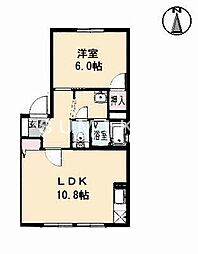 グレースタウンA 1LDKの間取図画像