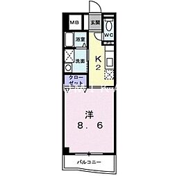 エル・クレール 1Kの間取図画像
