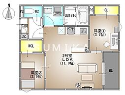 メゾンmiki 2LDKの間取図画像