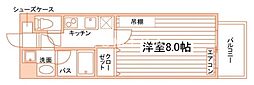 TheMODERN学南町 1Kの間取図画像