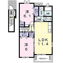 ソレアードノイ 2LDKの間取図画像