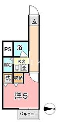 KM大元駅前 1Kの間取図画像