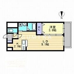 アクシス今 1LDKの間取図画像