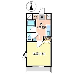 レジデンス田町 1Kの間取図画像