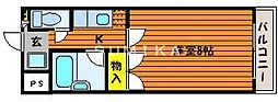 フィオーレ・K2 1Kの間取図画像
