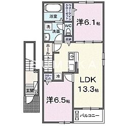 フィオーレ平田 2LDKの間取図画像