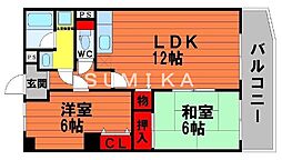 アリベ国富 2LDKの間取図画像