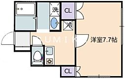 リルシア南棟 1Kの間取図画像
