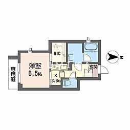 ウエストハイツ 1Kの間取図画像