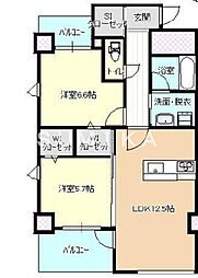 SERENAMARUNOUCHI 2LDKの間取図画像