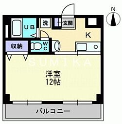 エレガンス野田 1Kの間取図画像