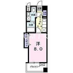 エトワールポレール3号館 1Kの間取図画像