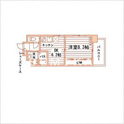 アトーレ野田 1DKの間取図画像