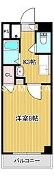 ルナ国体町 1Kの間取図画像