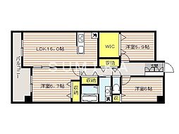 ベンハウス 3LDKの間取図画像