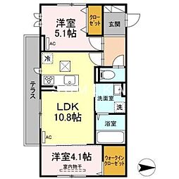 蓮 2LDKの間取図画像